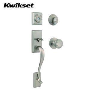 Kwikset Hawthorne Door Set Cameron Knob Satin Nickel 800HEXCN15SMT 98001-128